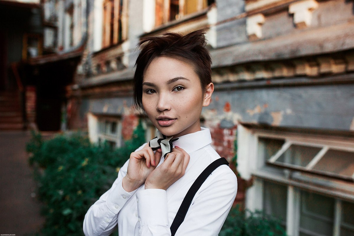 Asian model portrait on the street
